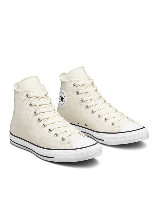 Converse Chuck Taylor All Star Hi leather sneakers in cream-