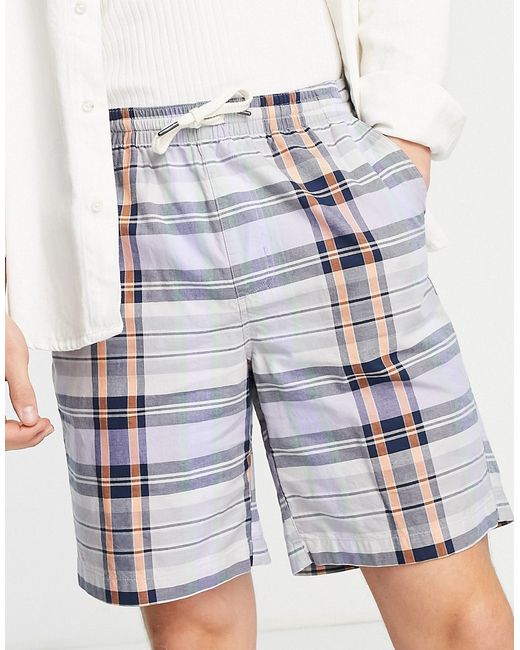 Farah Trehurst check shorts in lilac-