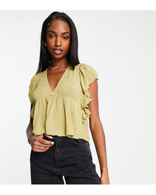Y.A.S Tall blouse with peplum hem and frill sleeve in