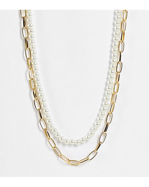 Faded Future layered neckchain in and faux pearl