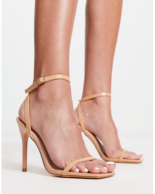 Truffle Collection barely there square toe stilletto heeled sandals in