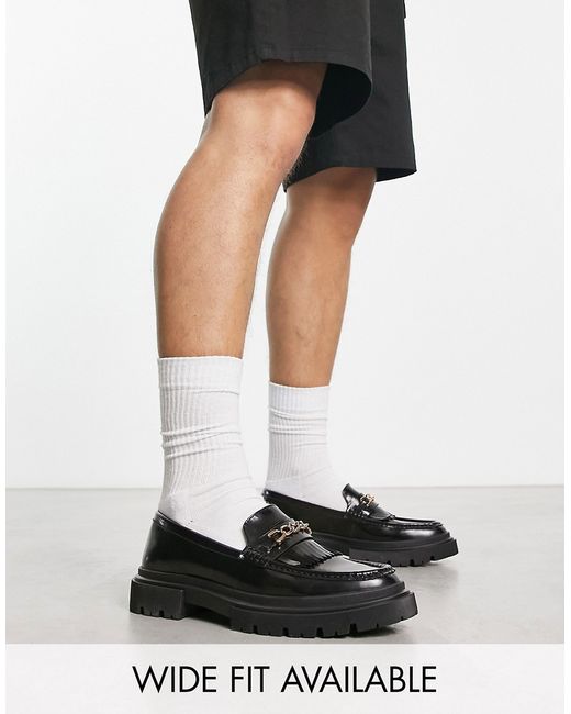 Asos Design loafers with chunky sole and snaffle detail in leather