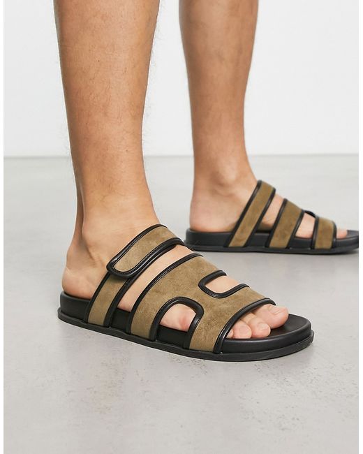 Asos Design sandals in khaki-