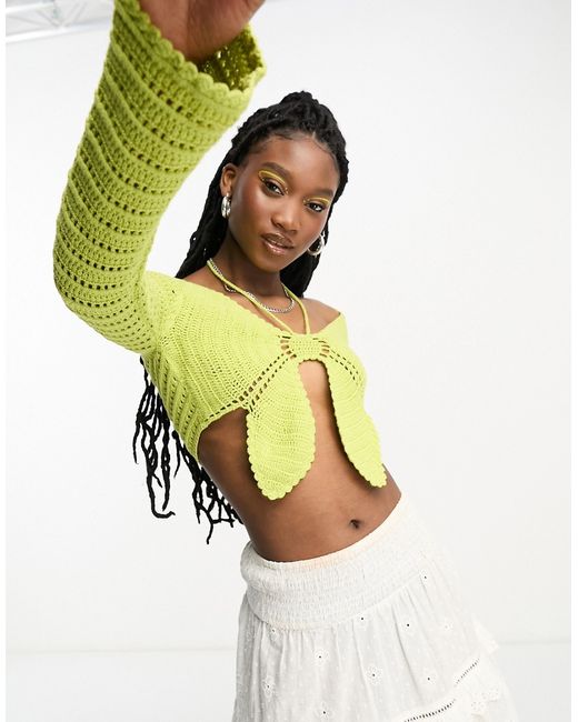 Asos Design crochet butterfly shape top in