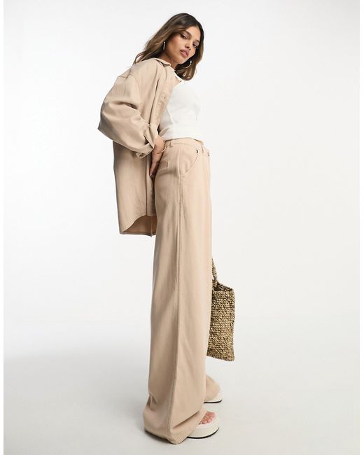 Asos Design wide leg pants in soft twill part of a set-
