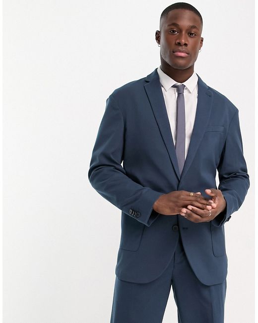 New Look relaxed fit suit jacket in dark