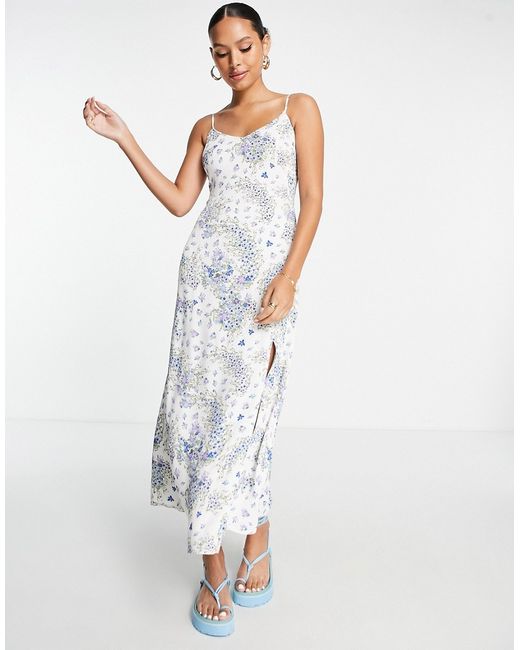 Other Stories midi cami dress with tie back detail in summer floral print-