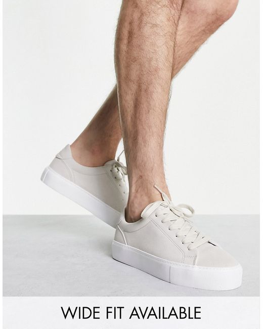Asos Design lace up sneakers in faux leather