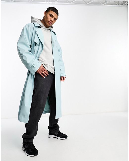 Asos Design extreme oversized rubberized trench coat in