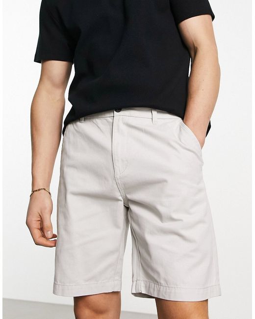 New Look straight chino shorts in off