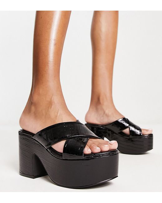 Daisy Street Exclusive platform heeled sandals in