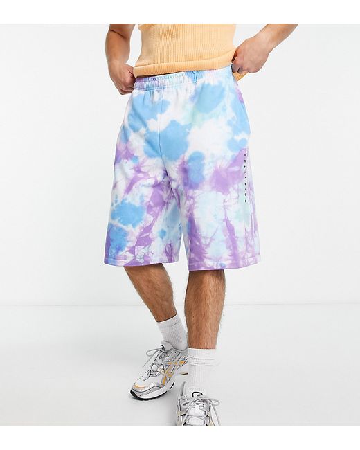 Collusion oversized shorts with logo print in tie dye part of a set-