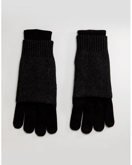 AllSaints Yukon Gloves In Merino Wool Blend