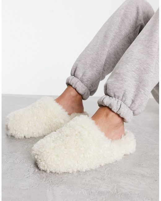Other Stories faux shearling slippers in