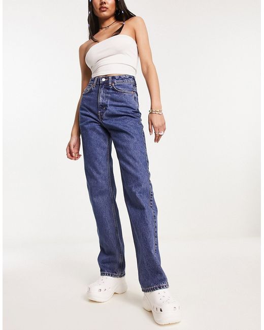 Weekday Rowe extra high rise straight leg jeans in nobel