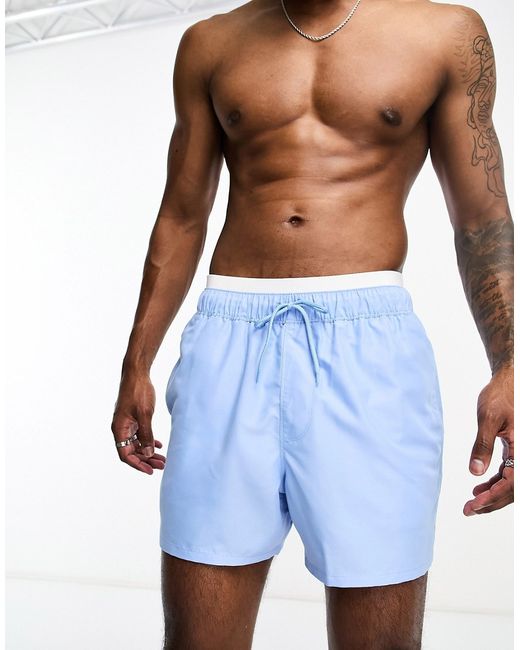 Asos Design swim shorts in short length with double waistband