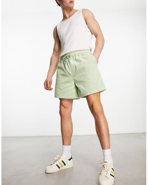 Asos Design wide cord shorts in light