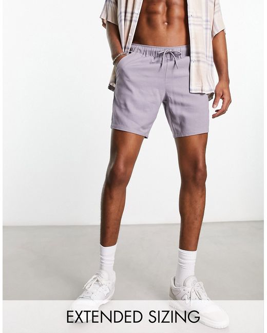 Asos Design slim linen shorts in