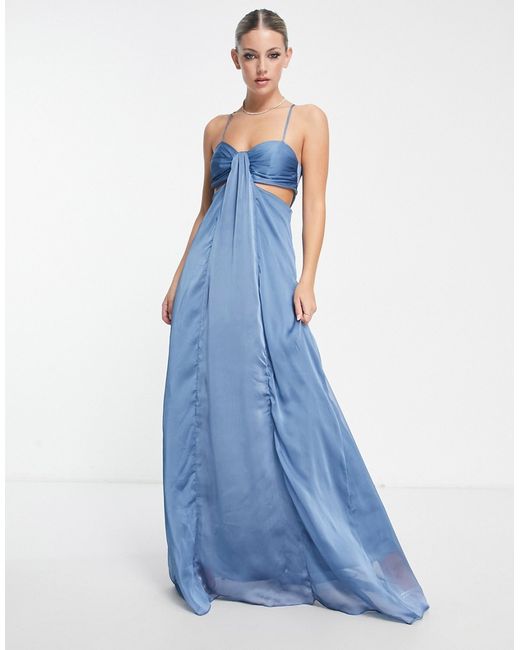 Trendyol cami maxi dress with cut out in satin