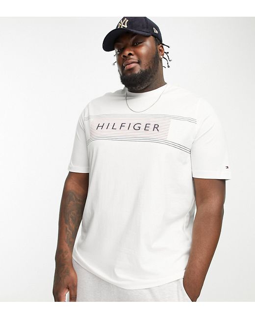 Tommy Hilfiger Big Tall chest corp stripe logo t-shirt in