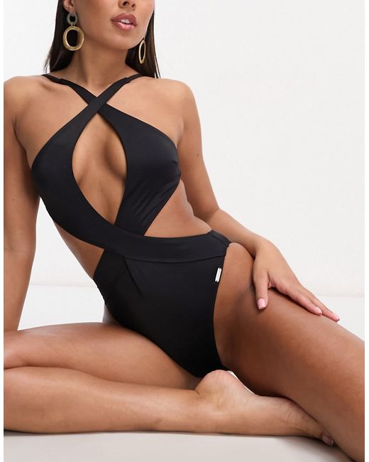 Free Society cross over cut out swimsuit in