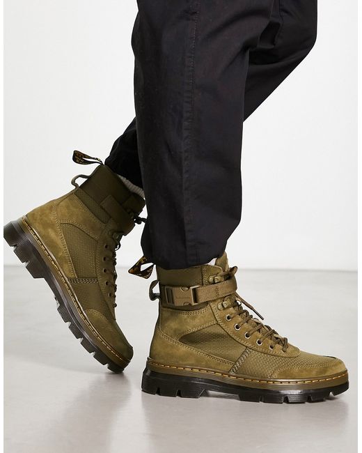 Dr. Martens Combs Tech Tie Boots in Khaki-