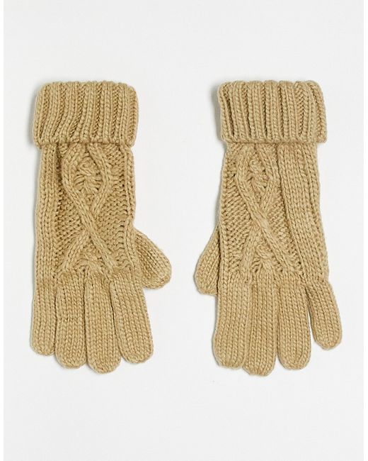 Boardmans cable knit gloves in oatmeal-
