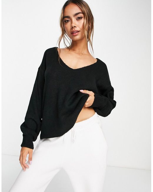 Y.A.S Emmy deep v-neck soft knit sweater in