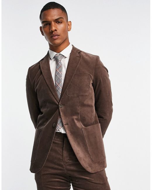 Selected Homme slim fit suit jacket in cord