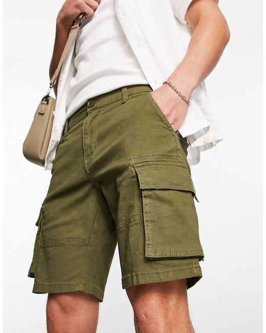 Only & Sons cargo shorts in khaki-
