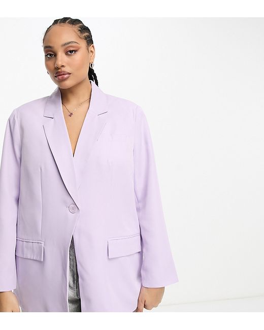 Only Curve tailored blazer in lilac-