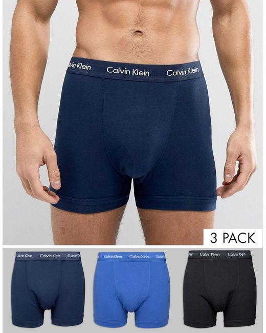Calvin Klein Cotton Stretch 3-pack trunks in