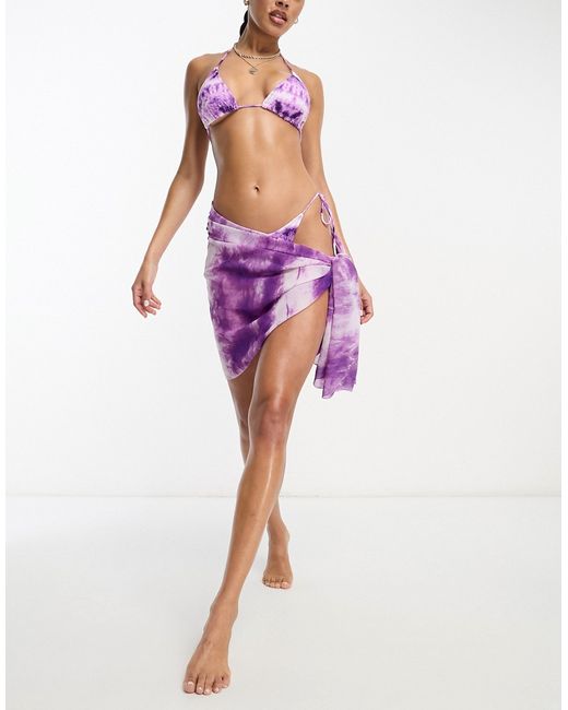 Candypants tie dye sarong in purple-