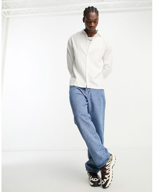 Weekday Relaxed linen mix shirt in off-