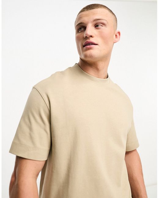 Bershka heavy weight T-shirt in stone part of a set-