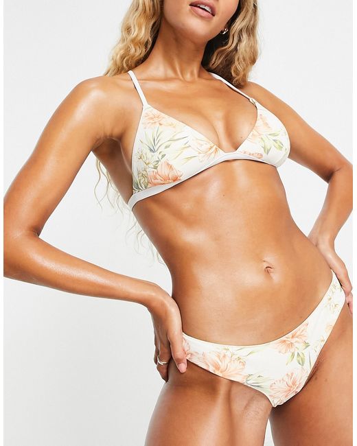 Rip Curl Solseeker triangle bikini top in tropical print