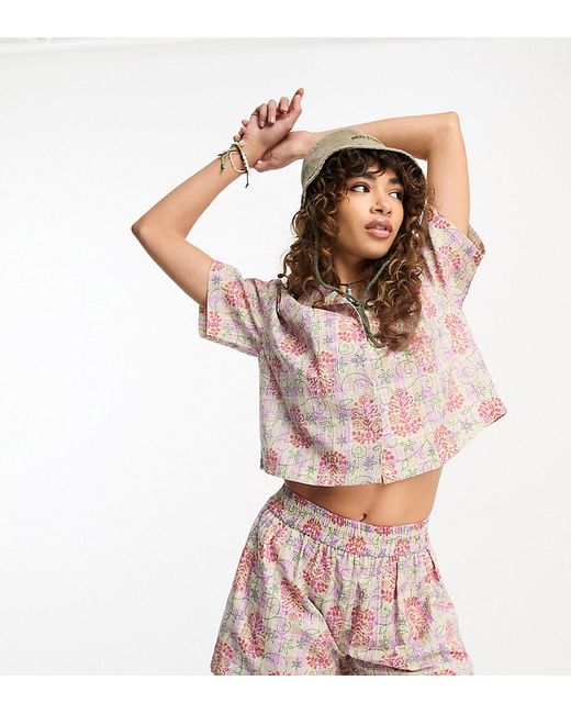Reclaimed Vintage shorts in check floral print part of a set-