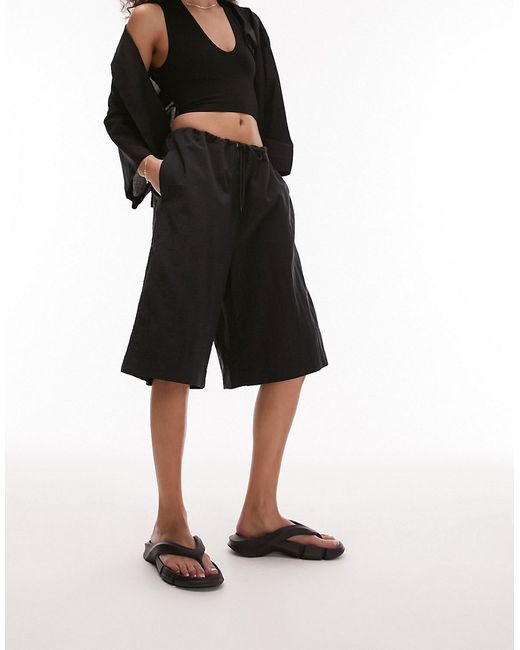 TopShop awkward length nylon board shorts in