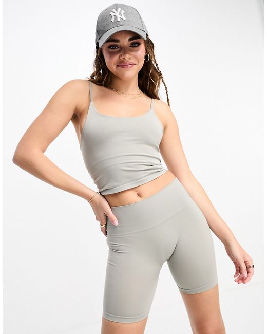 Pull & Bear seamless high rise legging shorts in part of a set