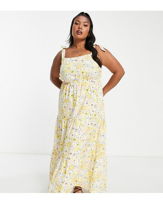 Yours tiered strappy sundress in floral