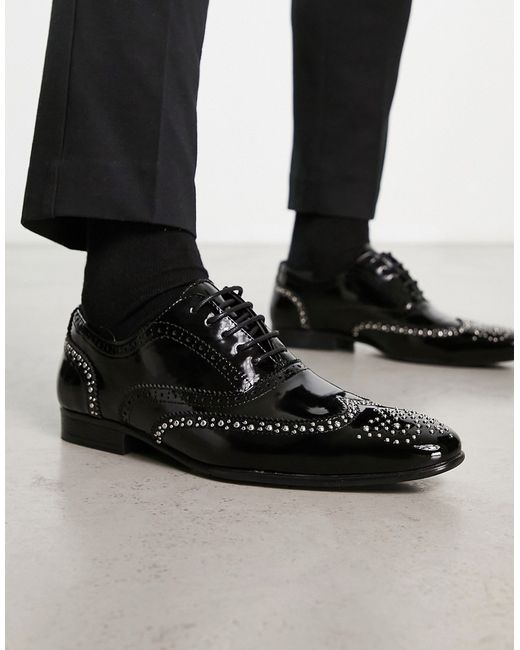 Truffle Collection studded oxford lace-up shoes in faux leather