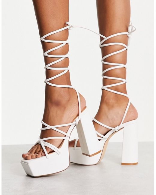 Truffle Collection mega platform strappy sandals in