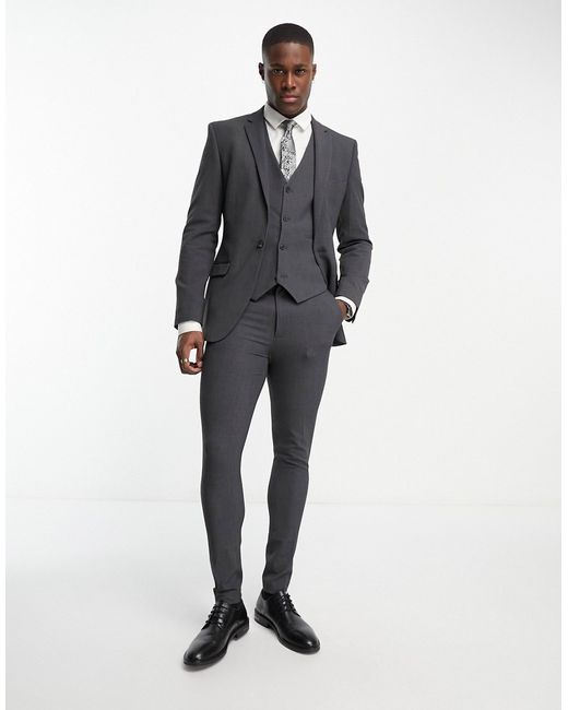 Asos Design super skinny suit pants in charcoal-