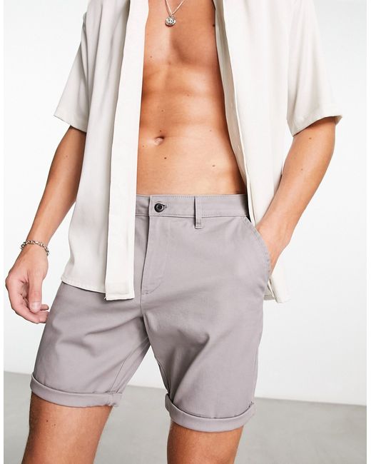 Asos Design slim chino shorts in light