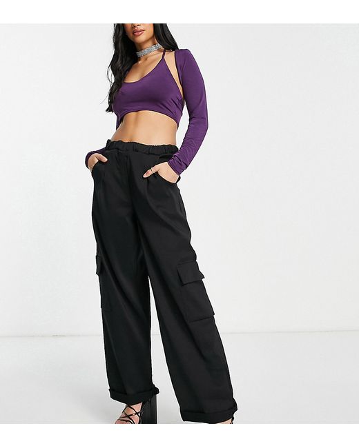 I Saw It First Petite utility wide leg cargo pants in