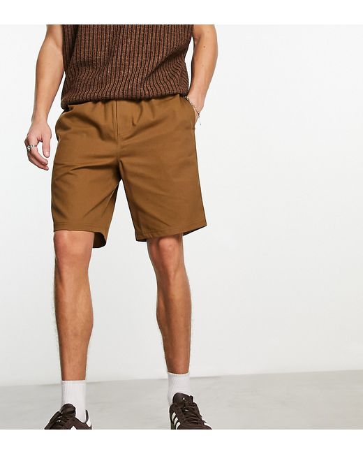 Collusion pull on shorts in tan-