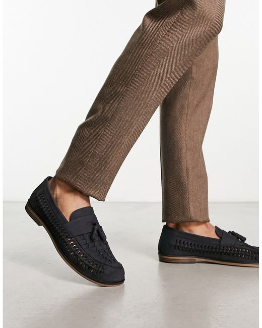Thomas Crick woven tassel leather loafers in