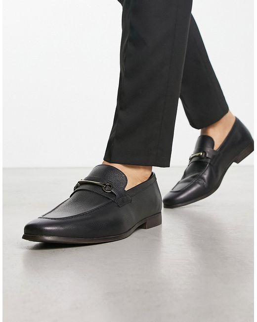 Thomas Crick metal bar leather loafers in