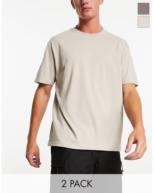 Another Influence 2 pack boxy fit t-shirts in