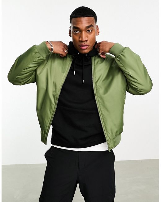 Asos Design oversized bomber jacket with detachable sleeves in